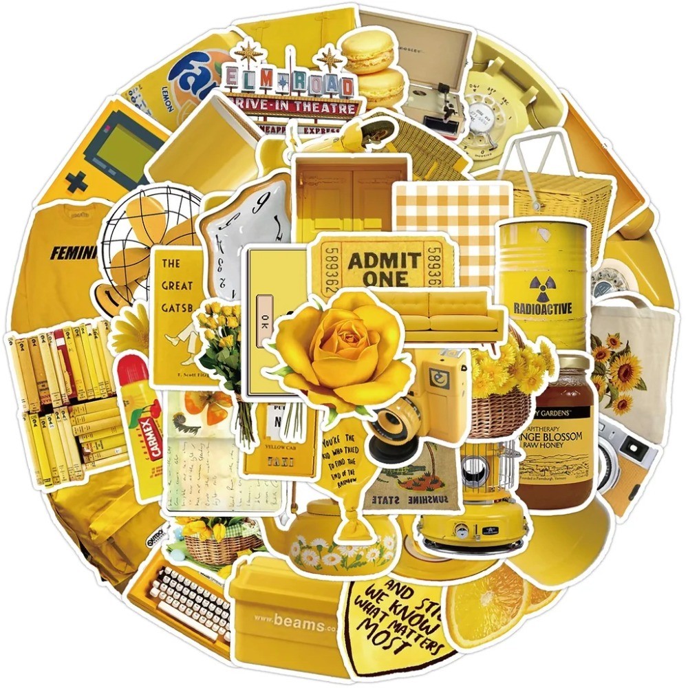 50 Adesivi Estetici Gialli Vin - Yellow Laptop Accessories recensione e prezzo