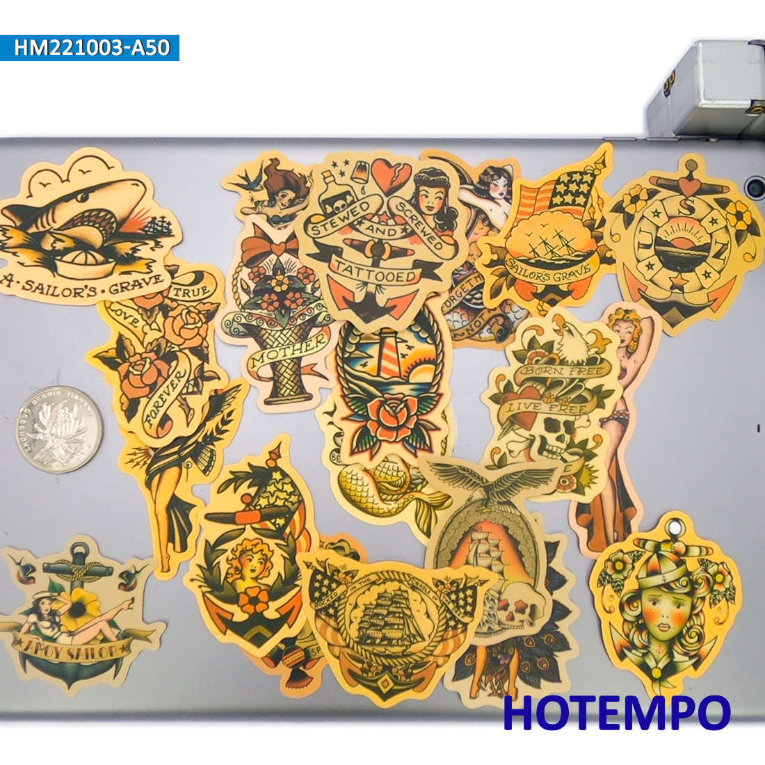 50 pezzi, Decalcomanie retrò i - Yellow Laptop Accessories recensione e prezzo